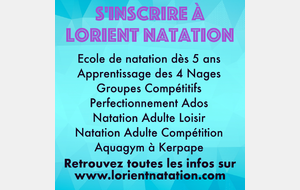 S'inscrire au club de Lorient Natation