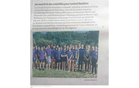 ARTICLE DU TELEGRAMME DU 17/05/2022