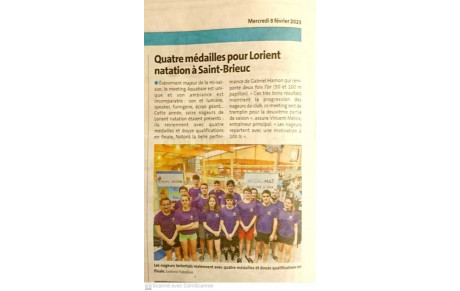 ARTICLE DU TELEGRAMME DU 08/02/2023